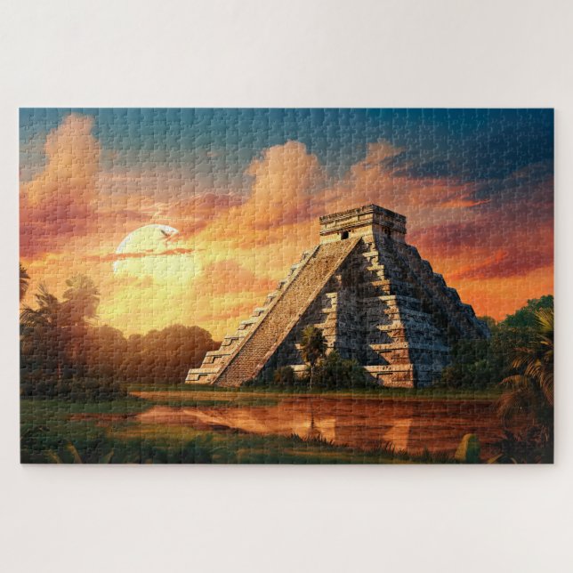 Puzzle avec Chichen Itza, Mexique. (Horizontal)
