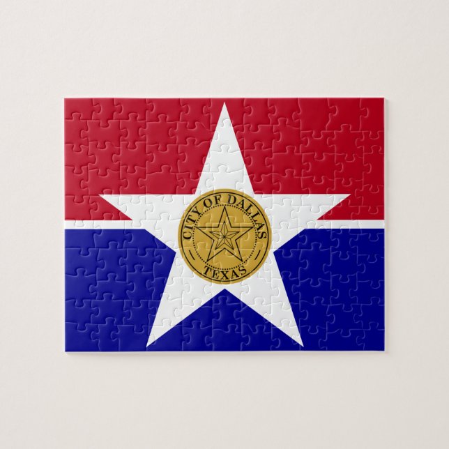 Puzzle avec Drapeau de Dallas City (Horizontal)