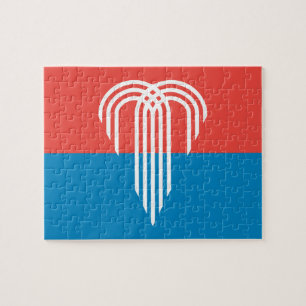 Puzzle avec drapeau de Kansas City, Missouri