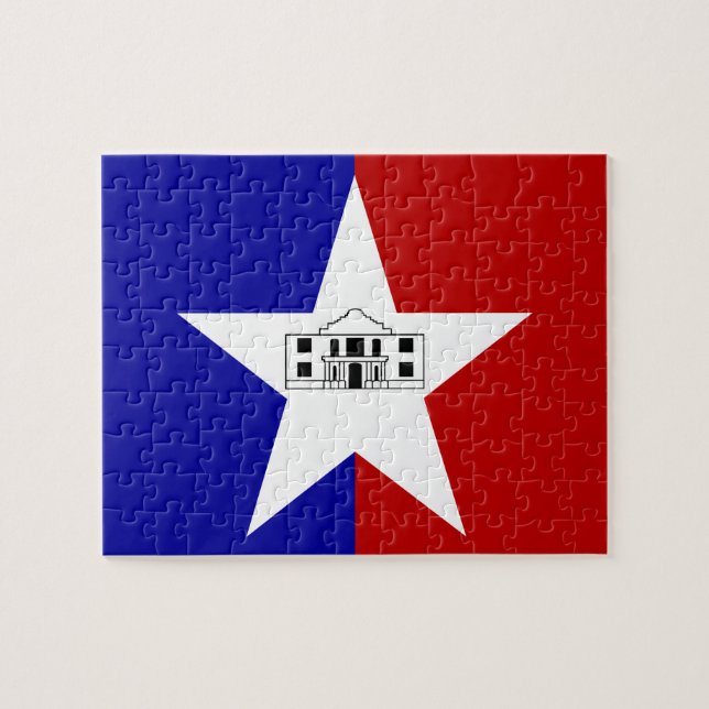 Puzzle avec Drapeau de la ville de San Antonio (Horizontal)