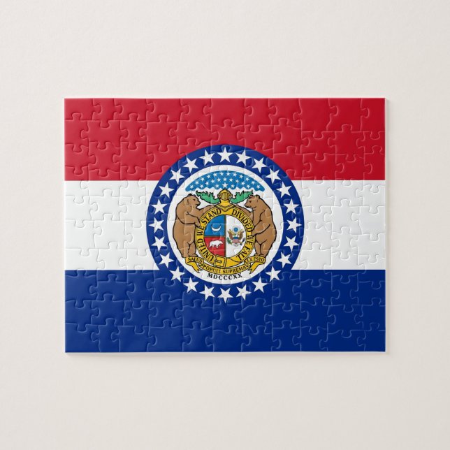 Puzzle avec drapeau de l'État du Missouri (Horizontal)