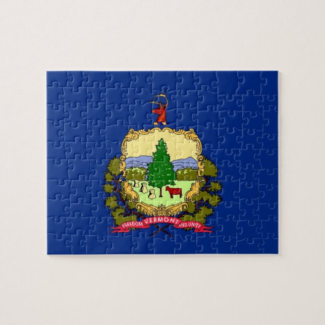 Puzzle avec drapeau de l'État du Vermont (Horizontal)