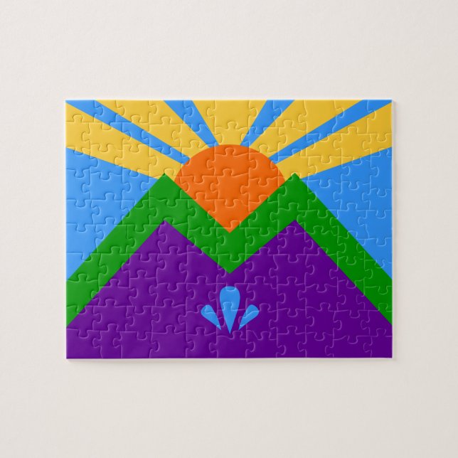 Puzzle avec drapeau de Manitou Springs, Colorado (Horizontal)