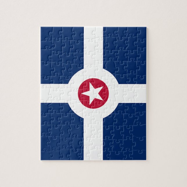Puzzle avec drapeau d'Indianapolis City (Vertical)