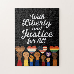 Puzzle Avec la Liberté et la Justice pour Tous Protestati