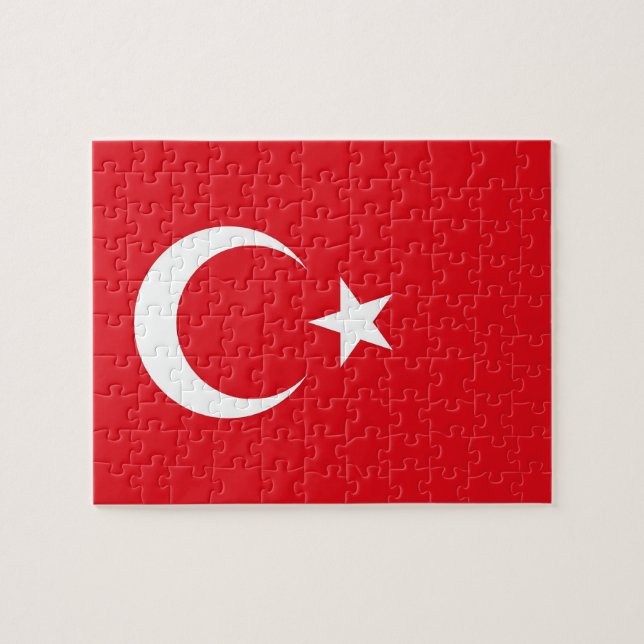 Puzzle avec le drapeau de la Turquie (Horizontal)
