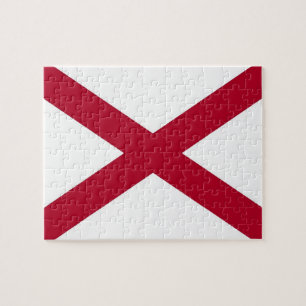 Puzzle avec le drapeau de l'État d'Alabama
