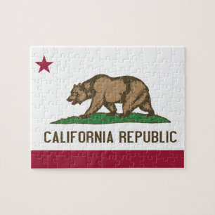 Puzzle avec le drapeau de l'état de la Californie