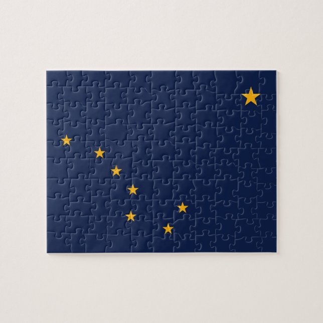Puzzle avec le drapeau de l'état de l'Alaska (Horizontal)