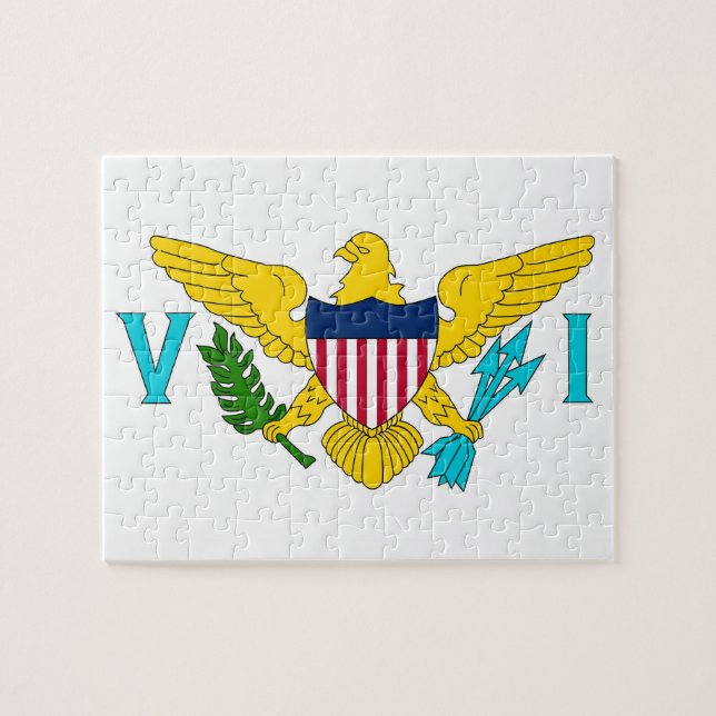 Puzzle avec le drapeau des îles Vierges (Horizontal)