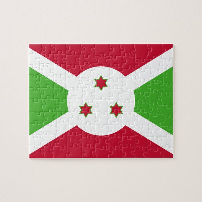 Puzzle avec le drapeau du Burundi (Horizontal)