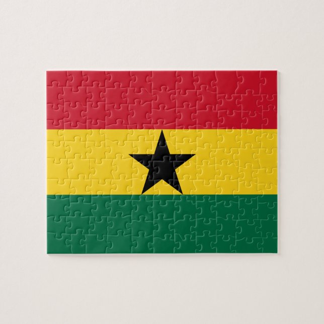 Puzzle avec le drapeau du Ghana (Horizontal)