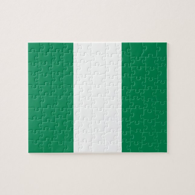 Puzzle avec le drapeau du Nigeria (Horizontal)