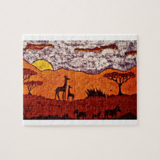 Puzzle avec le paysage africain