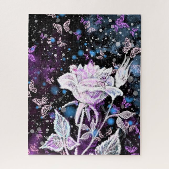 Puzzle avec Rose Blanche (Vertical)