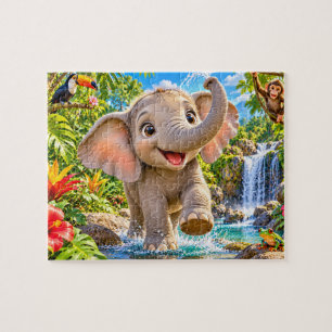 Puzzle Aventure de l'éléphant de la jungle