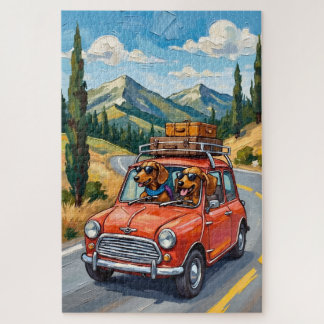 Puzzle Aventure drôle de teckel road trip Art pour amateu
