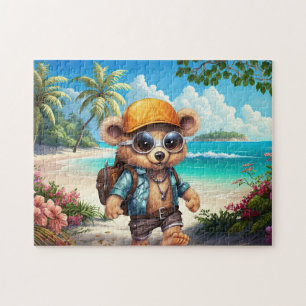 Puzzle Aventures ensoleillées avec ours de plage - Prêt p
