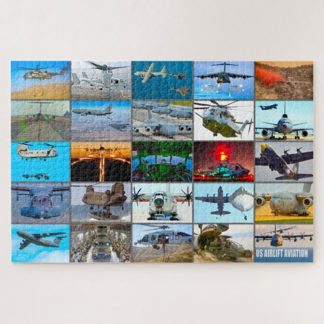 PUZZLE AVIATION AÉRIENNE AMÉRICAINE "MONTAGE" (Horizontal)