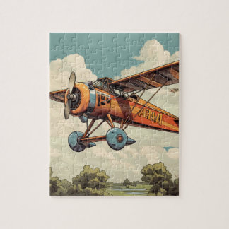 Puzzle Avion Biplane antique surdimensionné