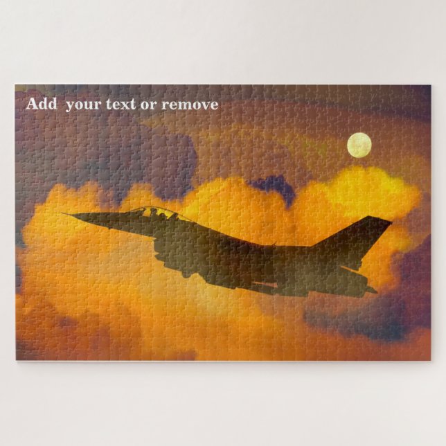 Puzzle avion de chasse Silent Eagle F-15 la nuit, (Horizontal)