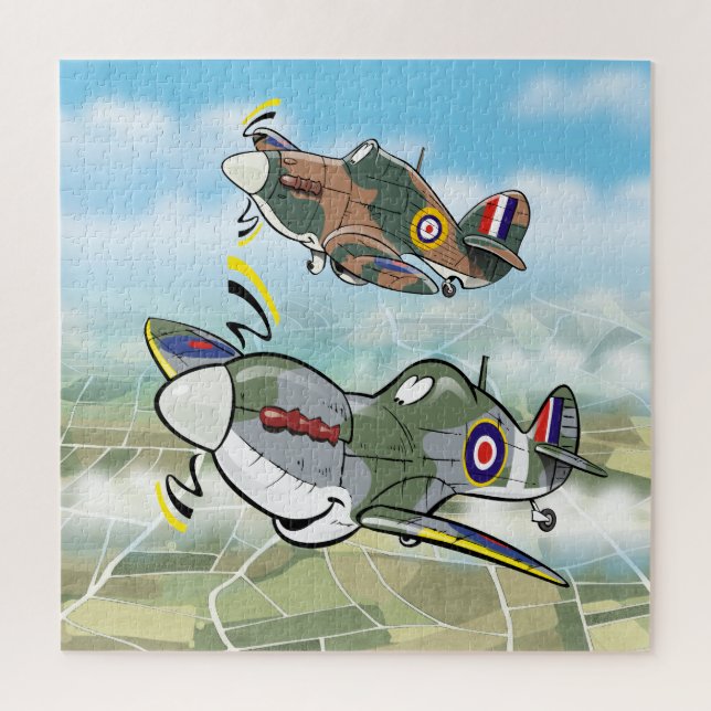 Puzzle Avions de combat 2ème guerre mondiale Hurricane et (Vertical)