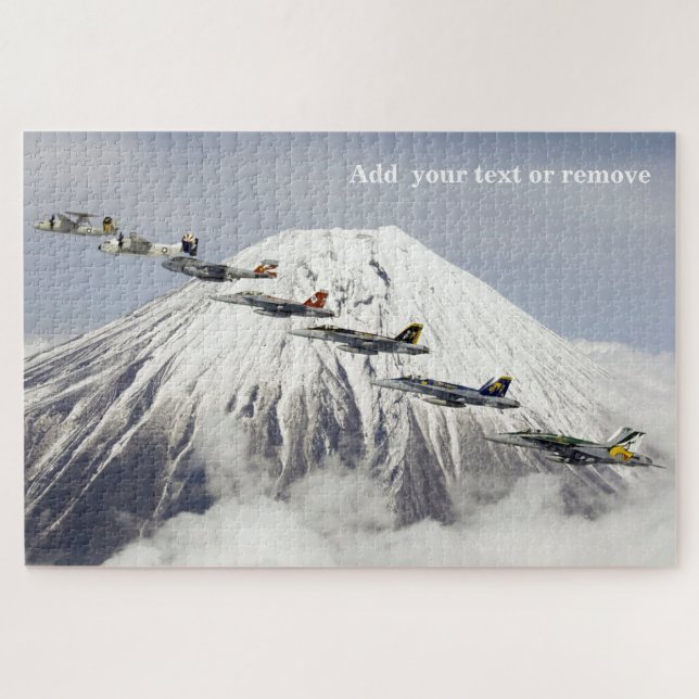 Puzzle Avions de l'USAF en formation au-dessus du Mont Fu (Horizontal)