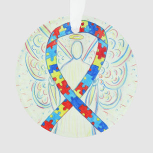 Puzzle Awareness Ribbon Engel Maßgeschneiderte Orn Ornament