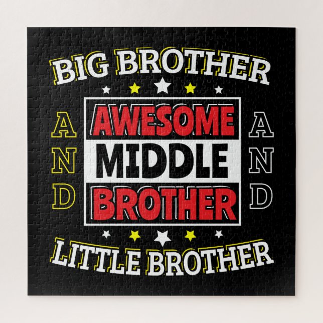 Puzzle Awesome Middle Brother - est grand et petit (Vertical)