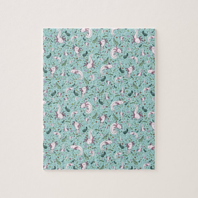 Puzzle Axolotls en bleu (Vertical)