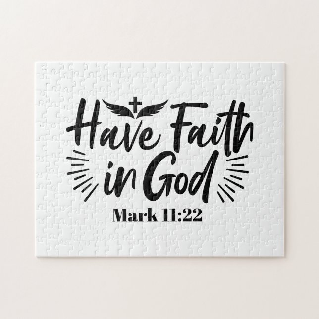 Puzzle Ayez foi en Dieu Mark 11:22 Citation Inspirationne (Horizontal)