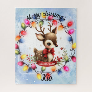 Puzzle Baby Deer dans une couronne de lumières Jigsaw Puz
