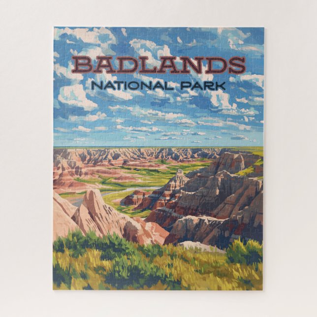 Puzzle Badlands National Park South Dakota Landcape (Vertical)