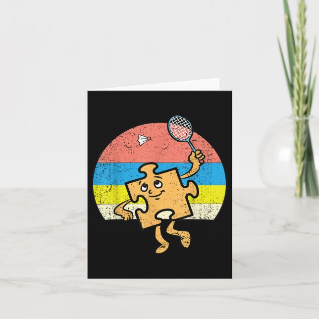 Puzzle Badminton Player Autismus Bewusstsein Autis Karte (Vorderseite)