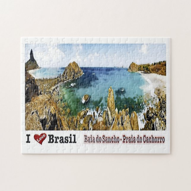 Puzzle Baia do Sancho - I Love - Brésil - (Horizontal)