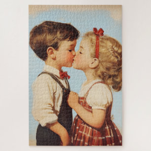 Puzzle Baiser amoureux vintage pour enfants