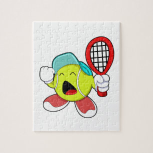Puzzle Bal de tennis avec raquette de tennis
