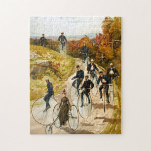 Puzzle Balade à vélo vintage dans la toile de campagne en