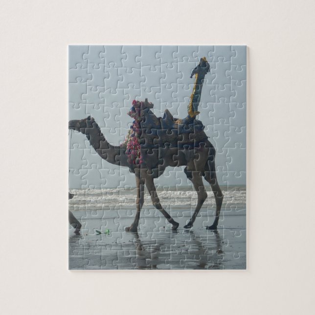Puzzle Balade en chameaux tribaux : Marée matinale Sables (Vertical)