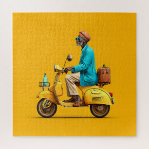 Puzzle Balade en scooter Retro élégant