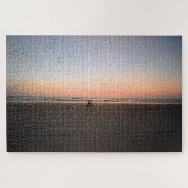 Puzzle Balade en vélo solitaire Sunrise sur la plage - 20 (Horizontal)
