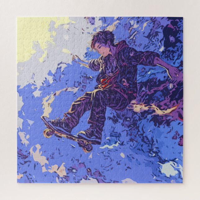 Puzzle Balade Magique en Skateboard - Skateboardeur (Vertical)