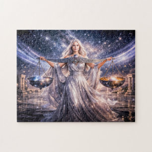 Puzzle Balance Zodiaque avec Vierge Céleste Tenant la Sc
