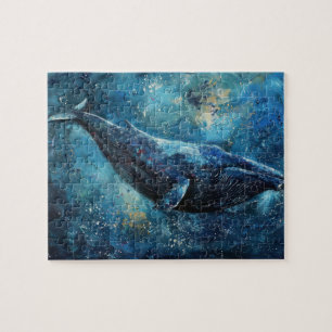 Puzzle Baleine bleue nageant dans la mer
