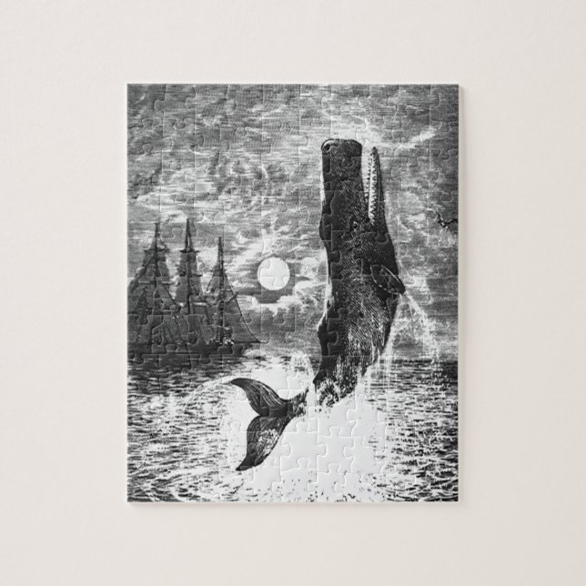 Puzzle Baleine vintage, Vie Marine Animaux (Vertical)