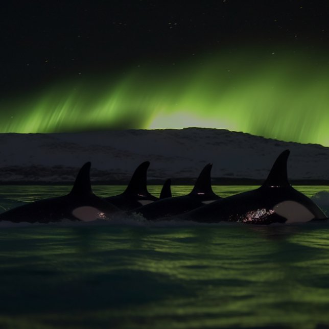Puzzle Baleines tueuses sous l'Aurora - Orca (Créateur téléchargé)