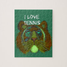 Balle de tennis avec le lion