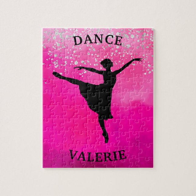 Puzzle Ballerina Dance Pink Ombre Sparkle (Vertical)