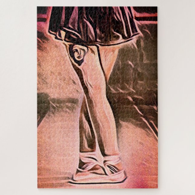 Puzzle Ballerine gothique tatouée Standing Personnalisabl (Vertical)