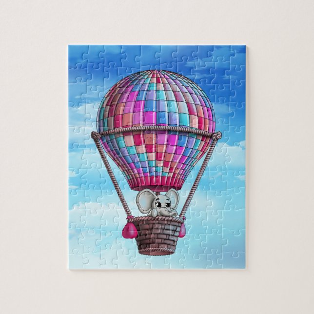 Puzzle Ballon éléphant et air chaud (Vertical)